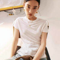 CHOEFULYN | เสื้อยืดวินเทจ ผ้าไหมเย็น เฟิตปกติ ช่วยเพรียว