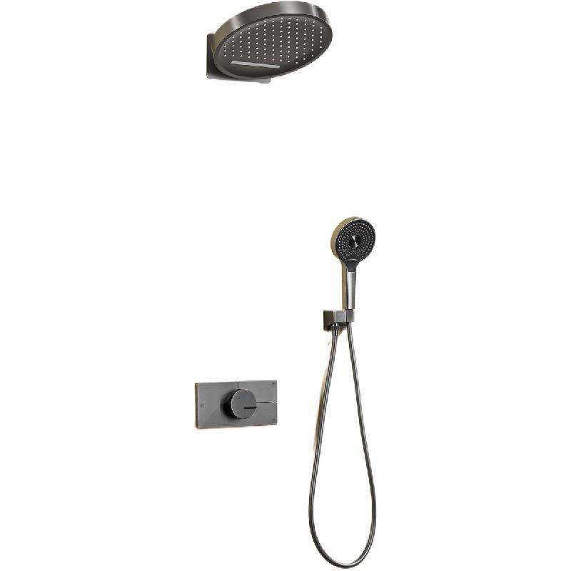 AZOS | Pressure Boosting Wall-Mounted Shower Set Gunmetal ราคา 14,427 บาท*ส่งฟรี