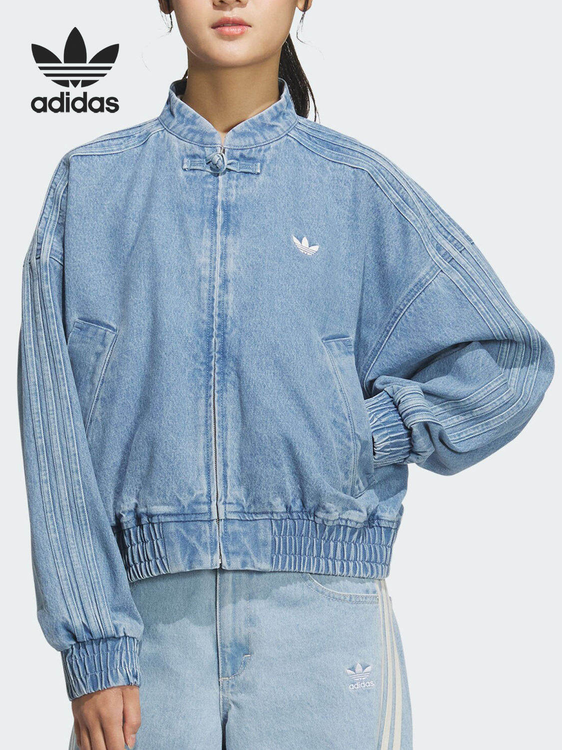 adidas | Women New Chinese Style Denim Jacket Three Stripes