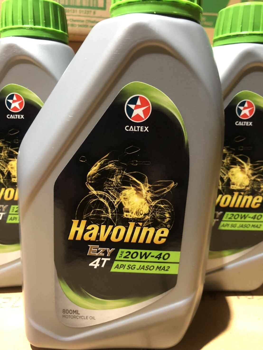 น้ำมันเครื่องCaltex Havoline EZY 4T น้ำมันมอเตอร์ไซค์ ฮาโวลีน น้ำมันหล่อลื่น อีซี่ ขนาด 0.8 ลิตร 20w40