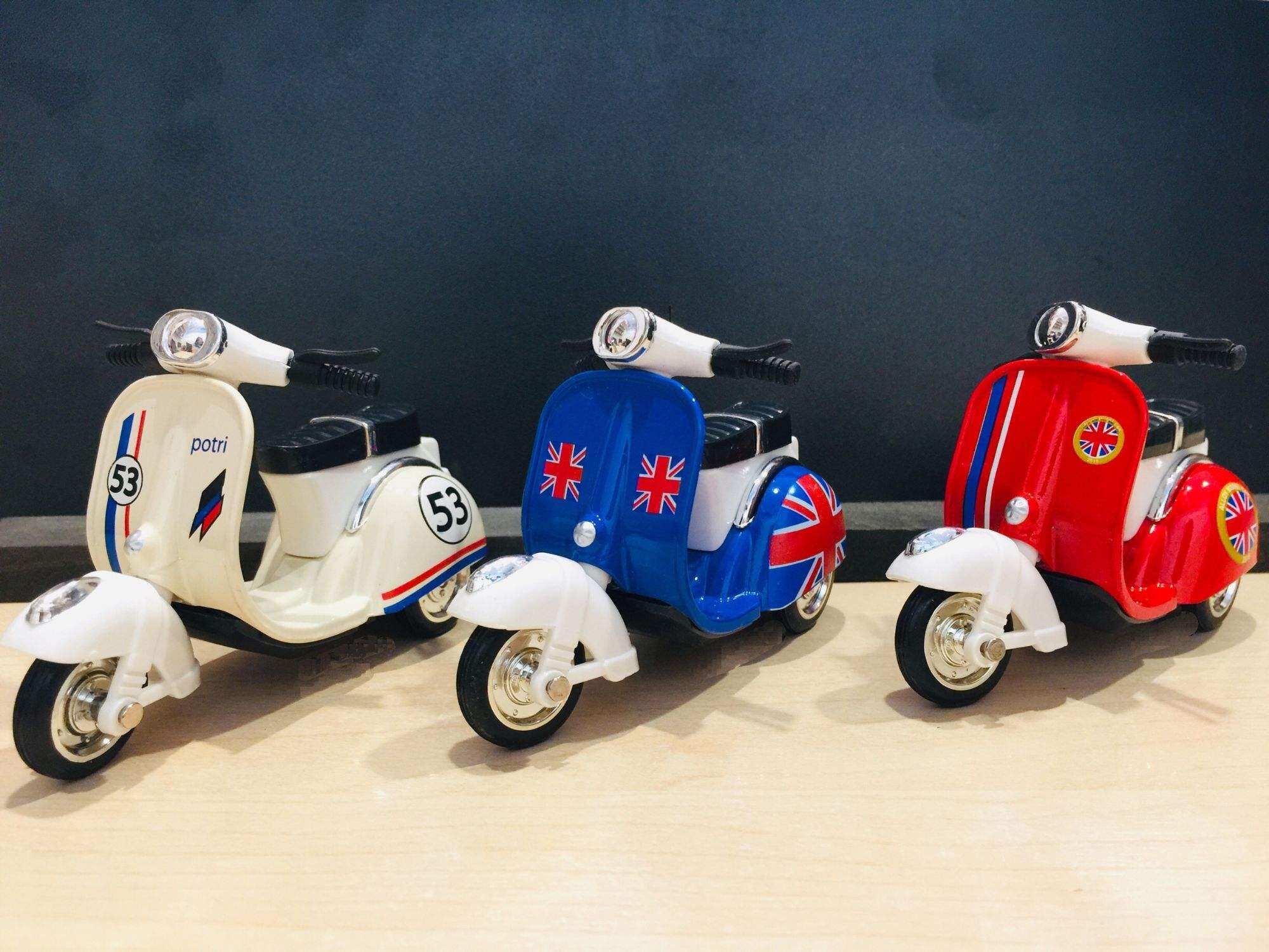 Sent from Thailand‼️Metal Car Model, Vespa, Scale 4 Inches, Car Length Approximately 10 Cm. No Box