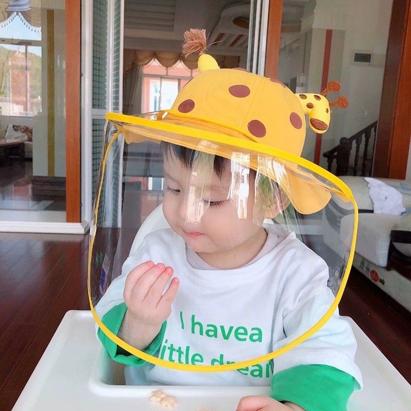 หมวกเฟสชิวเด็ก Baby​ Face​ shield​ กันละอองน้ำ กันไอจาม กันฝุ่น หมวกยีราฟเด็ก