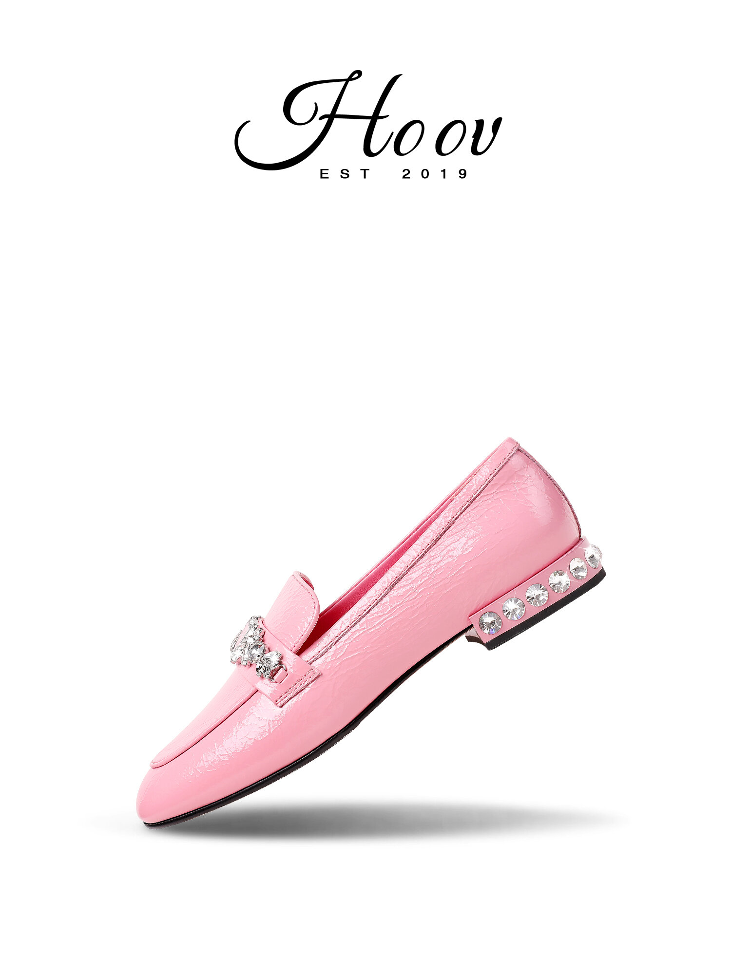 HOOV | Elegant Pink Zircon Flat Loafers ราคา 8,194 บาท*ส่งฟรี