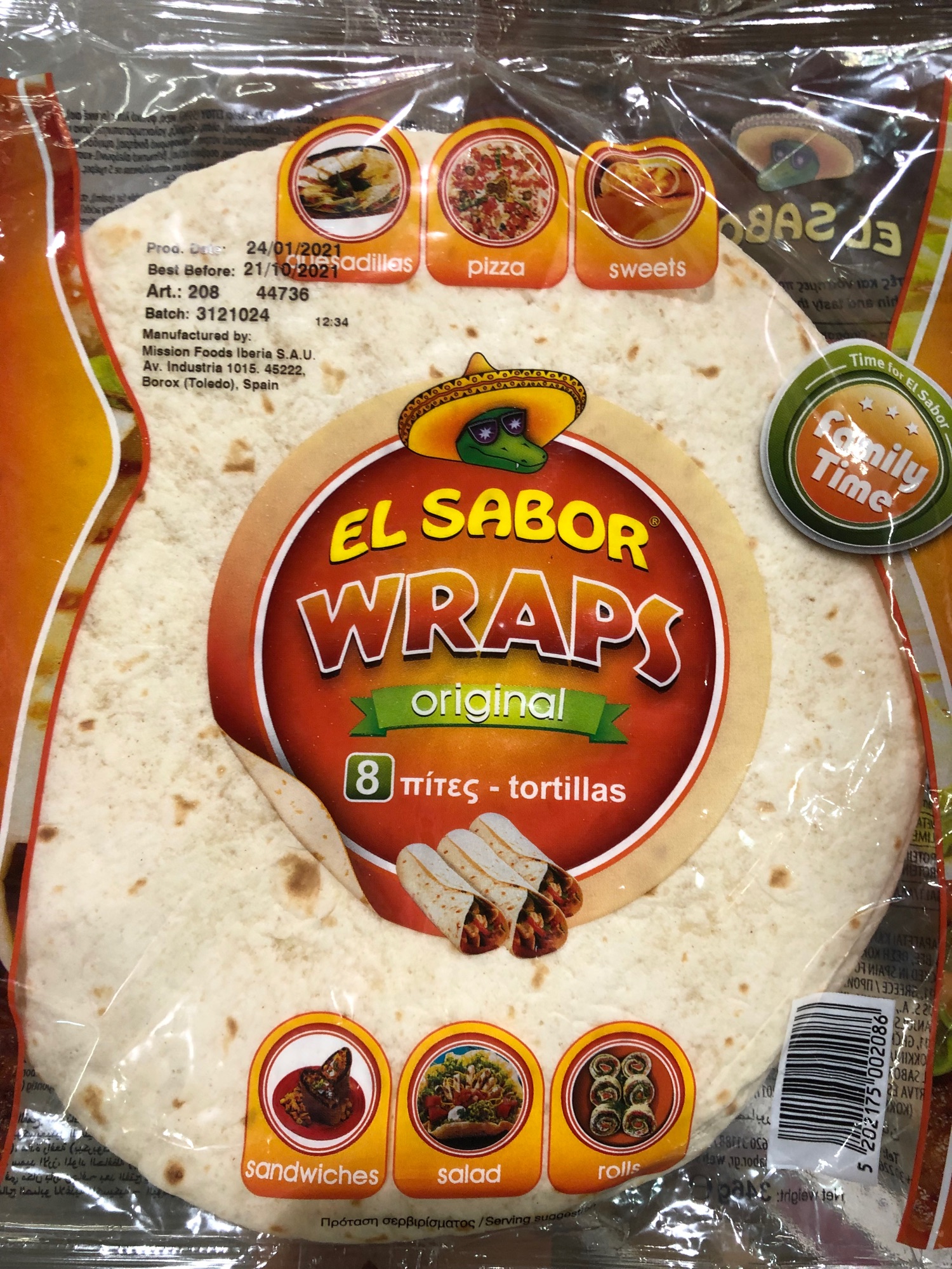 El Sabor Original Tortilla 8 wraps