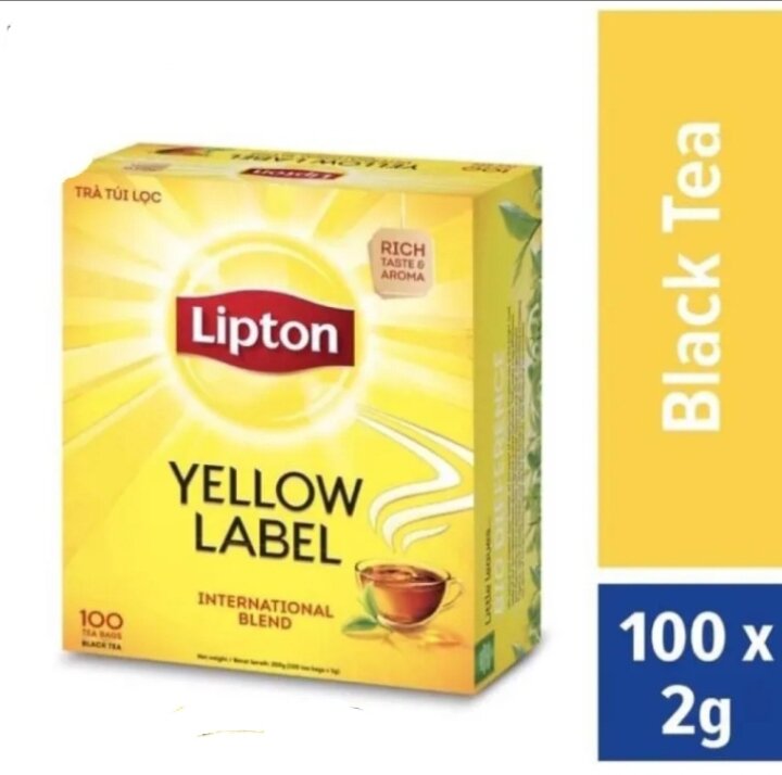 ชา Lipton Yellow Label RICH TASTE & AROMA ชาลิปตั้นกล่องสีเหลือง 2g.×100ซอง X 1 กล่อง วันหมดอายุ 25/09/2025 #ของใหม่ล่าสุด#(ผลิตที่ประเทศสหรัฐอาหรับเอมิเรตส์) ราคา 189 บาท*ส่งฟรี