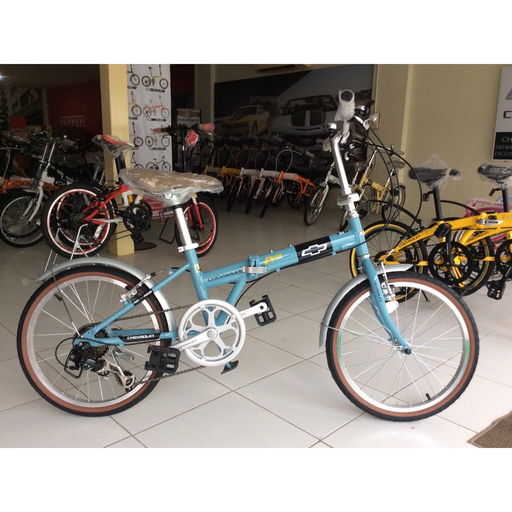 Chevrolet Folding bike จักรยานพับได้ รุ่น  C2007 Vintage (สีฟ้า)