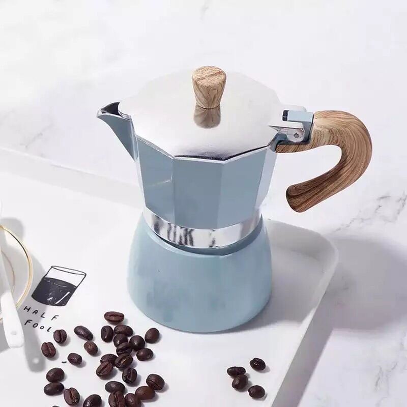 ?พร้อมส่ง? เครื่องชงกาแฟเอสเพรสโซ่ หม้อ Moka pot สไตล์ยุโรป 300 ml./150ml.