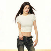 Aaisup | เสื้อยืดทรงกระชับลดหุ่น สไตล์สั้น สำหรับฤดูร้อน