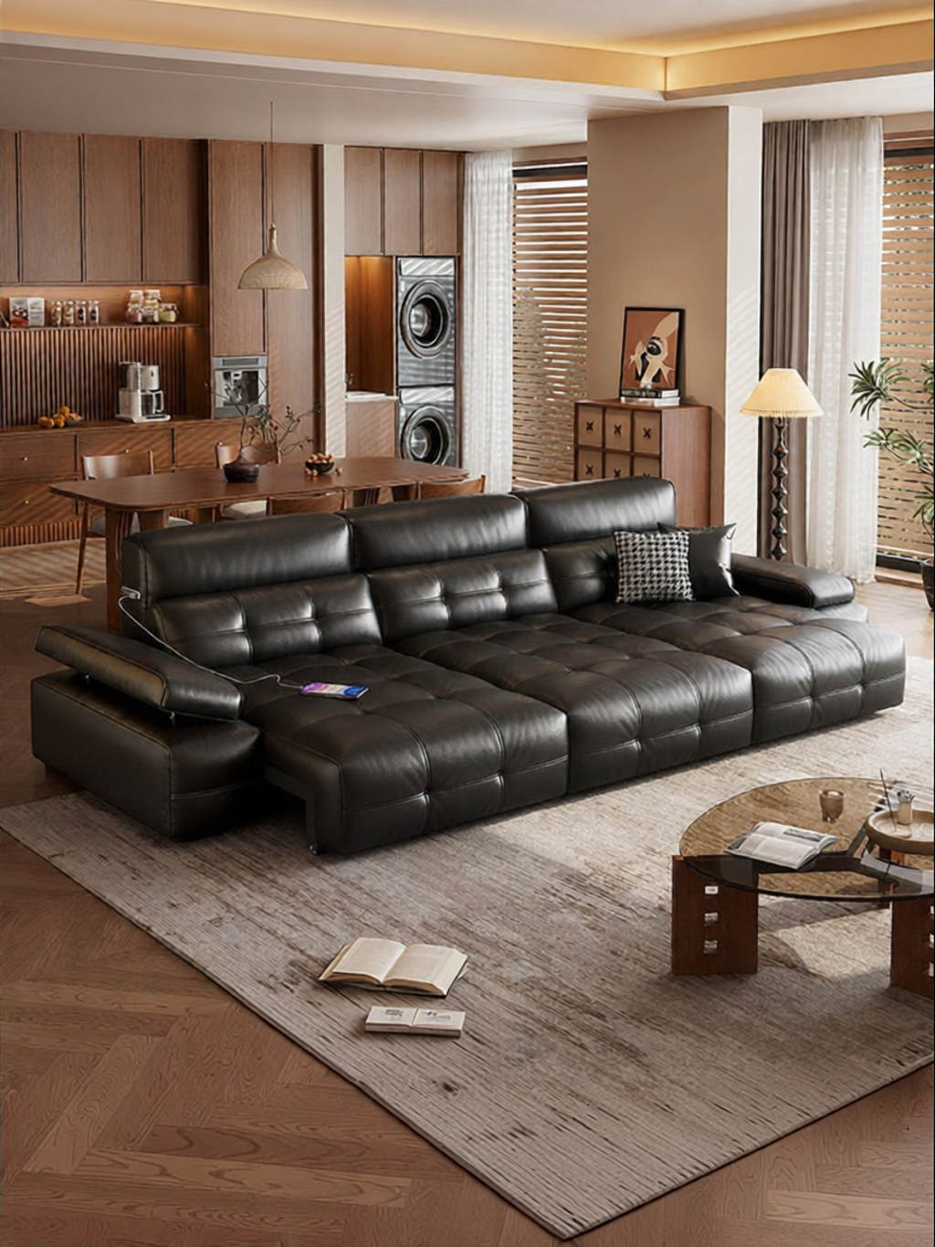 LFF | Electric Convertible Sofa with High Back Zero Wall Feature Leather ราคา 31,379 บาท*ส่งฟรี
