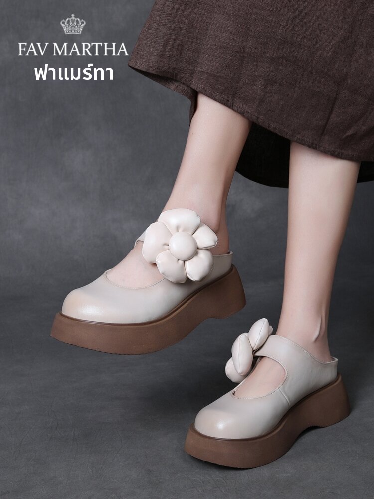 FAVMARTHA | Comfortable Mary Jane Platform Slippers ราคา 8,015 บาท*ส่งฟรี