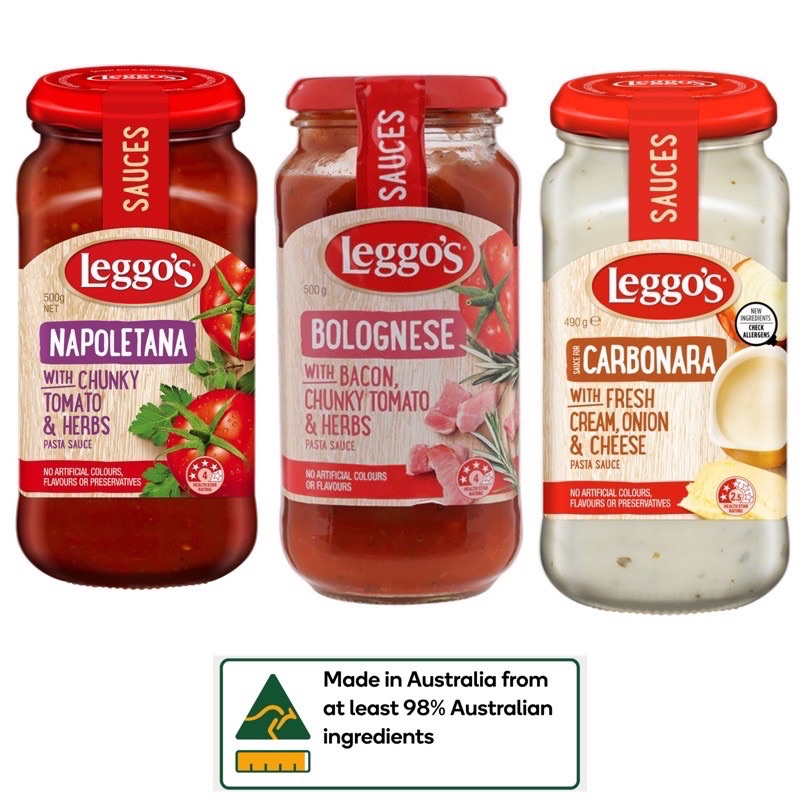 ซอสพาสต้า “Leggo’s” Pasta Sauce มี 3 รส นำเข้าจากออสเตรเลีย