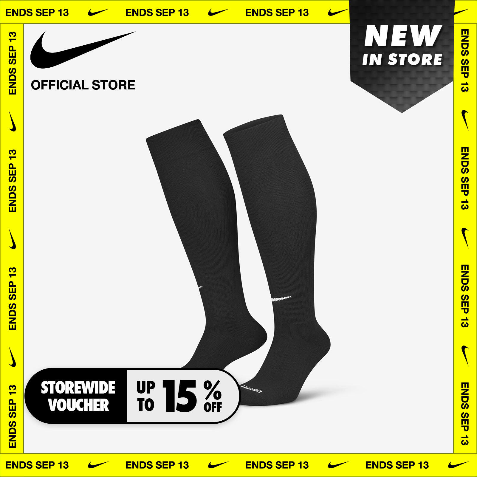Nike Adult Unisex Classic 2 Cushioned Over-the-Calf Socks - Black ไนกี้ ถุงเท้ายาวเหนือน่องลดแรงกระแทก Classic 2 - สีดำ ราคา 500 บาท*ส่งฟรี