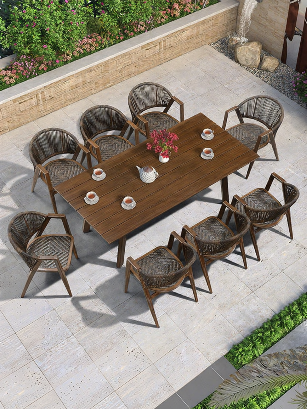 ZIYEYANGTAI | Modern Minimalist Water-resistant Sun-proof Outdoor Garden Dining Set - ยี่ห้อ ZIYEYANGTAI ราคา 47,115 บาท*ส่งฟรี