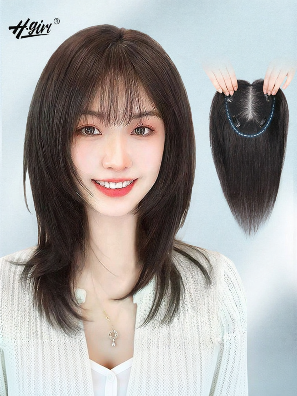 H.GIRL | Pouf Volume Enhancing Hair Piece For Women Lace Real Hair Cover White Hair ราคา 5,993 บาท*ส่งฟรี