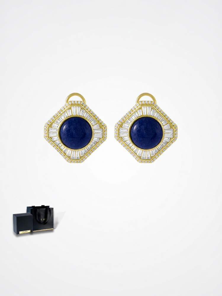 [TH | Natural Lapis Lazuli Silver Earrings,TH | Natural Lapis Lazuli Silver Earrings,] ราคา 2,400 บาท*ส่งฟรี