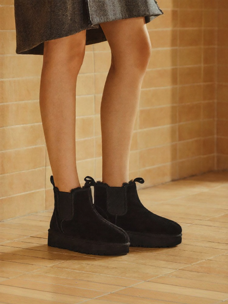 73hours | Warm Wool Lined Winter Snow Boots ราคา 8,153 บาท*ส่งฟรี