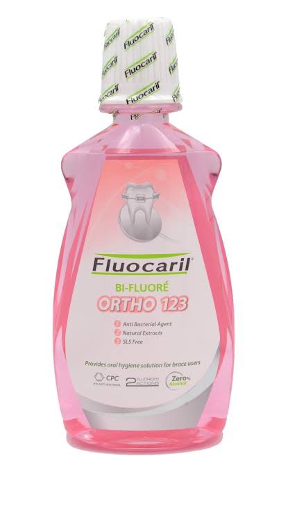 - ลดหนัก Fluocaril Ortho ฟลูโอคารีล น้ำยาบ้วนปากสำหรับผู้จัดฟัน 500 มล.