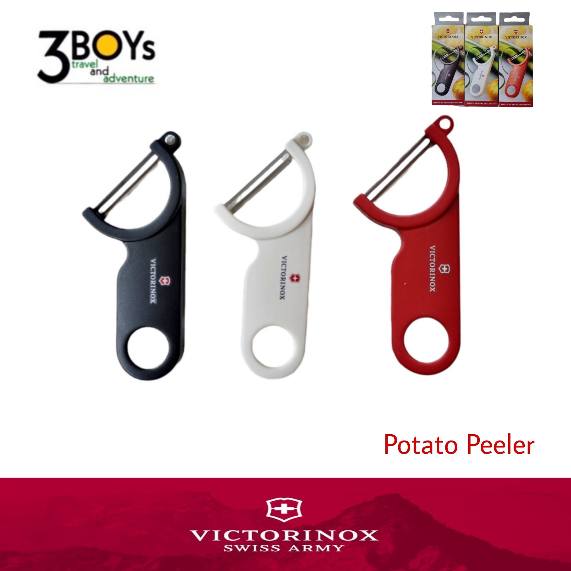 Victorinox 7.6075.1 8 5/16 Red Straight Vegetable Peeler with