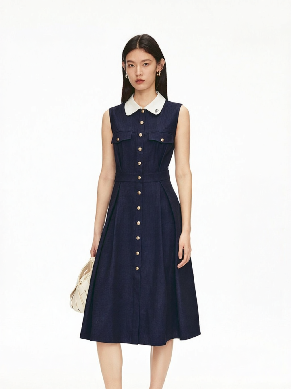 Vero Moda | Color Block Notch Collar High Waist Flared Mid Length Dress Summer New Style ราคา 5,858 บาท*ส่งฟรี