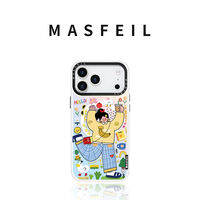 MASFEIL | เคสโทรศัพท์แม่เหล็กพร้อมขาตั้งป้องกันเต็มรูปแบบซิลิโคน iPhone 18 17 Pro Max