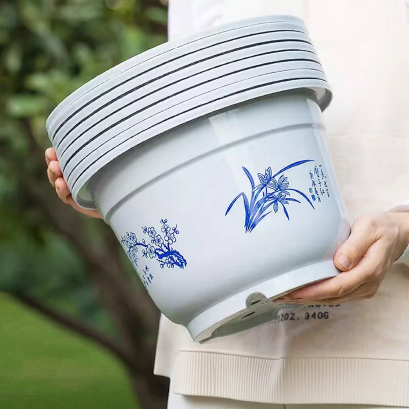 MONLEYTA | Large Simple Plastic Flower Pot with Large Diameter and Tray ราคา 1,186 บาท*ส่งฟรี