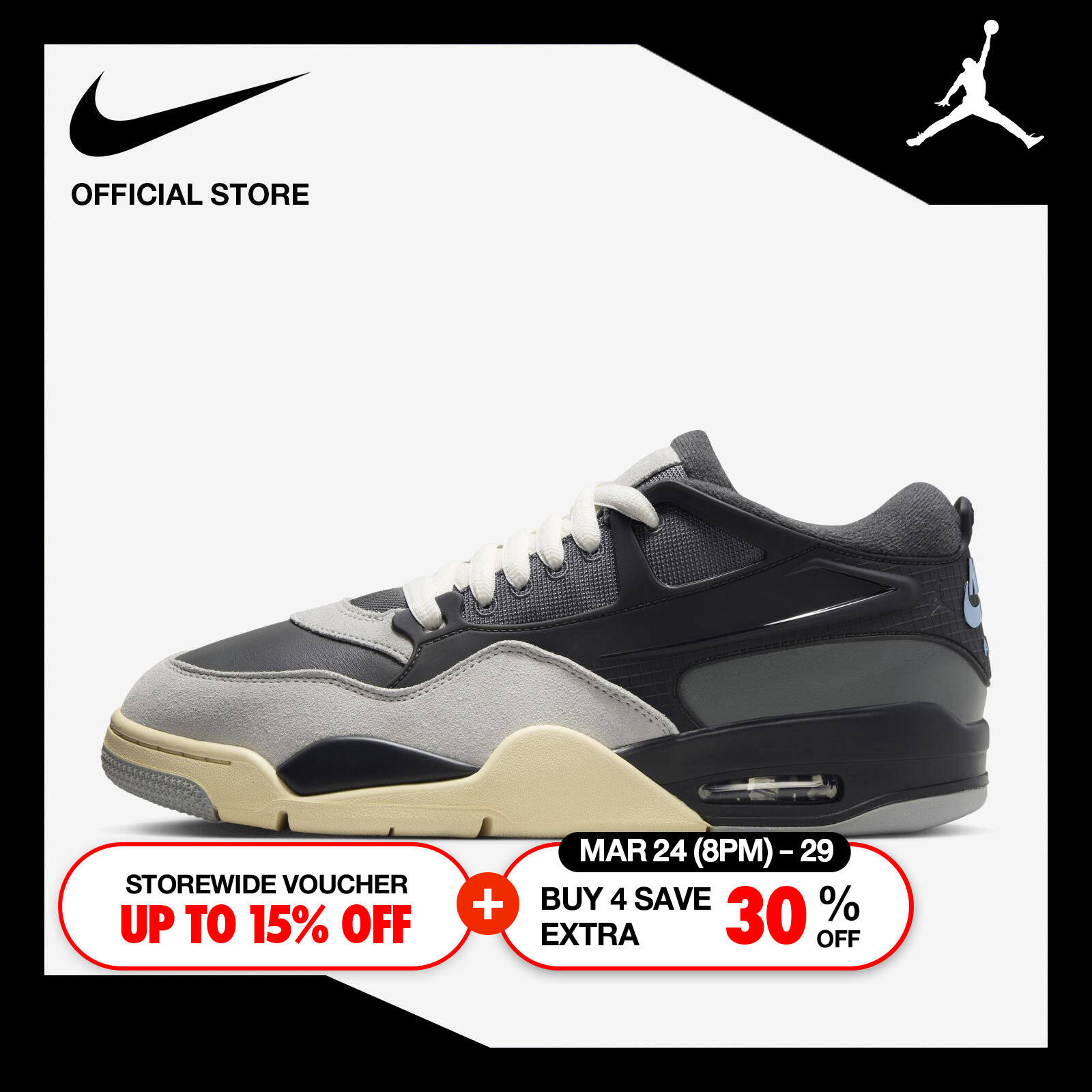 Nike Men's Air Jordan 4 RM Shoes - Cool Grey ราคา 5,400 บาท*ส่งฟรี