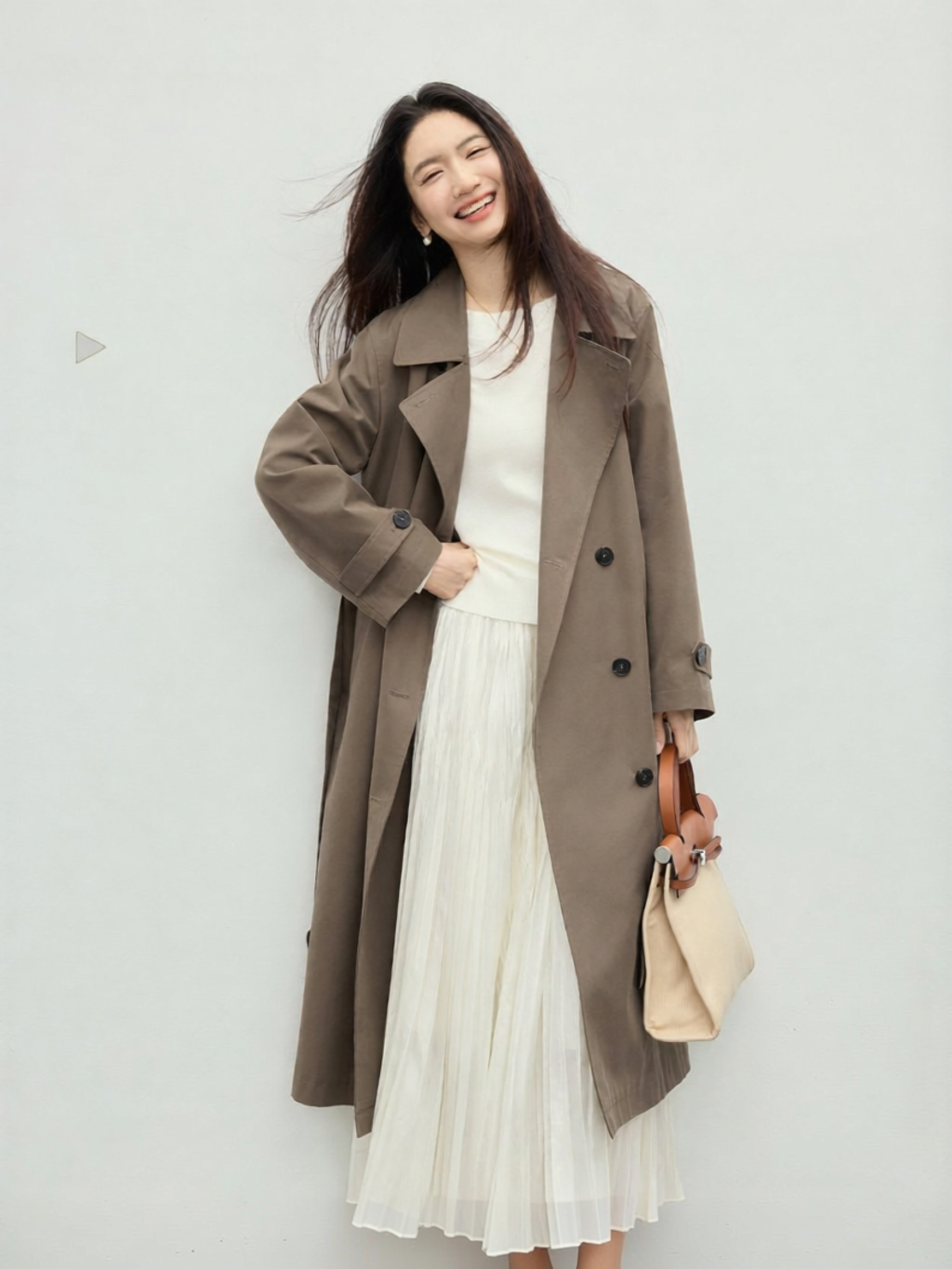 Unique Stylish Belted Wide Lapel Draping Long Windbreaker Women's Jacket ราคา 5,826 บาท*ส่งฟรี