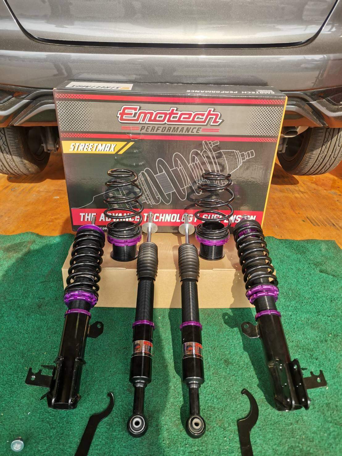 Emotech Shocks, Twin Tube System, Can Be Loaded with Weight, Springs Can Be Adjusted, Fun to Drive, Soft, Firm, for Sedans. Drive Confidently for Longer Distances. Comfortable and Soft to Sit On.