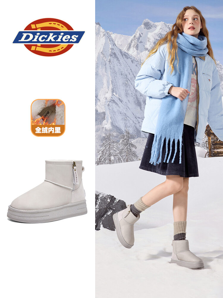 Dickies | Thick Sole Winter Boots for Women Insulated and Thickened with Full Fleece Short Heel Increased Height ราคา 3,460 บาท*ส่งฟรี