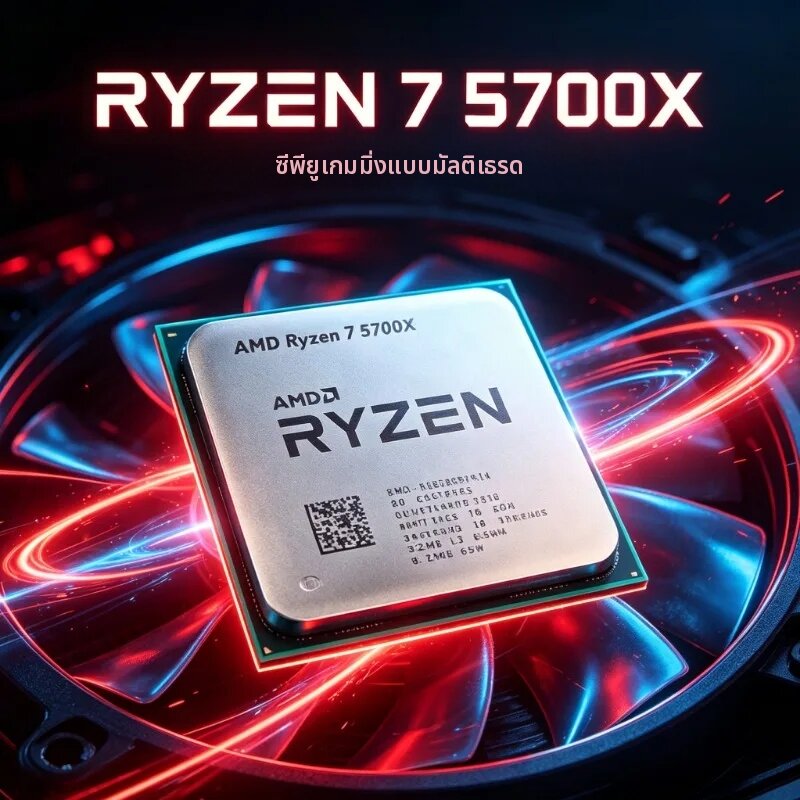 อุปกรณ์จัดเก็บข้อมูล AMD ซีพียู Ryzen 7 5700X สำหรับเดสก์ท็อป ซ็อกเก็ต AM4 8‑คอร์ 16‑เธรด 3.4GHz 7NM แคช L3 32MB 65W DDR4 ไม่มีชุดระบายความร้อน ราคา 12,350 บาท*ส่งฟรี
