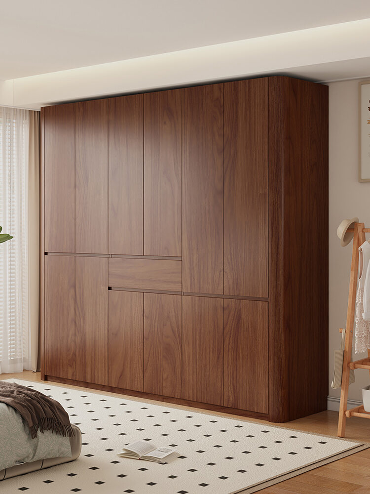 HAISHANGYUNJU | Retro Style Curved Wooden Wardrobe Baby-Safe Home Use Sectional Sliding Door ราคา 68,555 บาท*ส่งฟรี