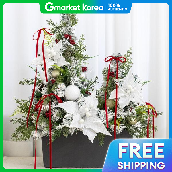 ART BOX | Artbox/Flower Tree Christmas Poinsettia Potted Snow Flower Double Tree 62cm ราคา 4,576 บาท*ส่งฟรี