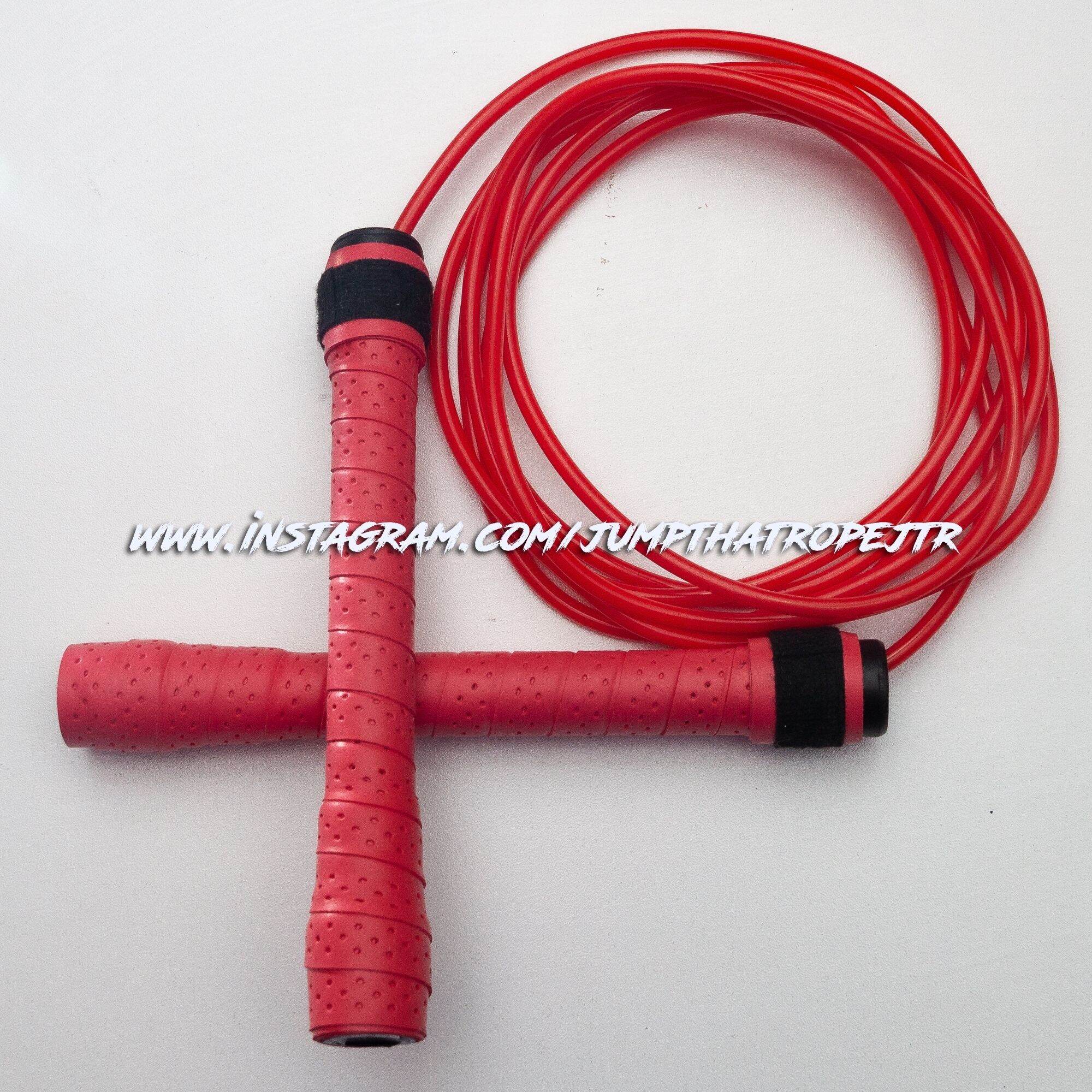 เชือกกระโดด RED PVC 4.5mm Jump Rope for Cardio and Speed Freestyle 20cm