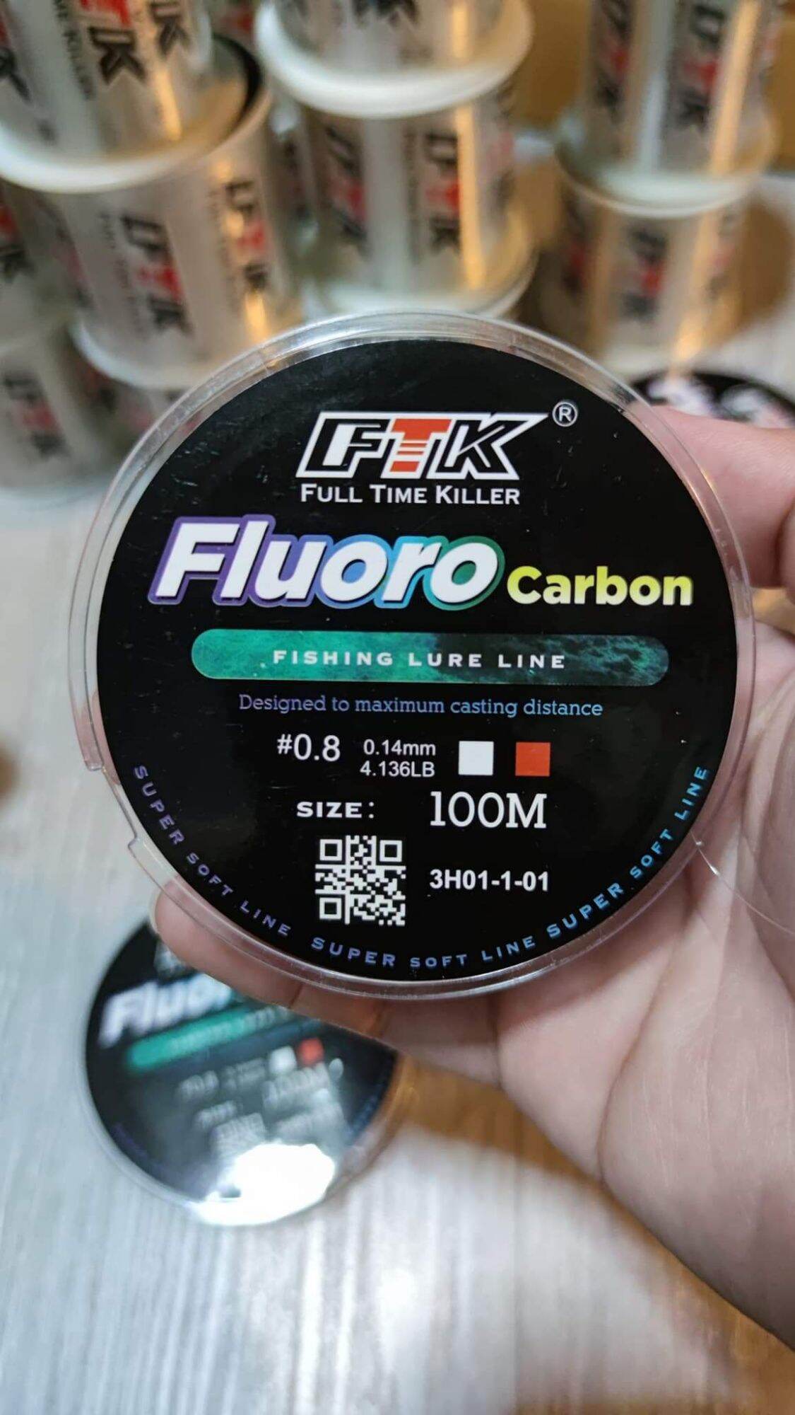 สายช็อคลีด สายฟลูโรคาร์บอน Fluorocarbon ใช้งานได้หลายรูปแบบ สายเอ็น(ถ้า