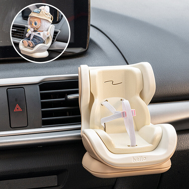 Labubu Car Safety Seat Toy Decoration Bubble Monster Automobile Air Outlet Decorative Figurines Stress Relief Other Shapes