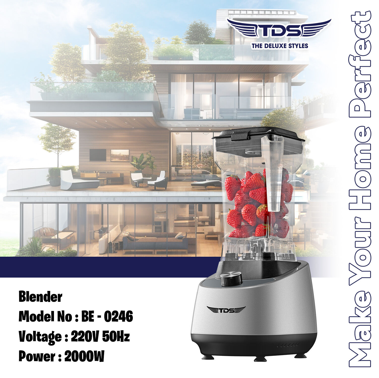 TDS เครื่องปั่นสมูทตี้ Smoothie Blender- 0246 - ยี่ห้อ TDS ราคา 2,509 บาท*ส่งฟรี