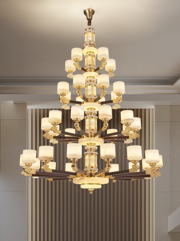 Dehocr | Luxurious Antique Jade Chandelier Full Copper ราคา 70,982 บาท*ส่งฟรี