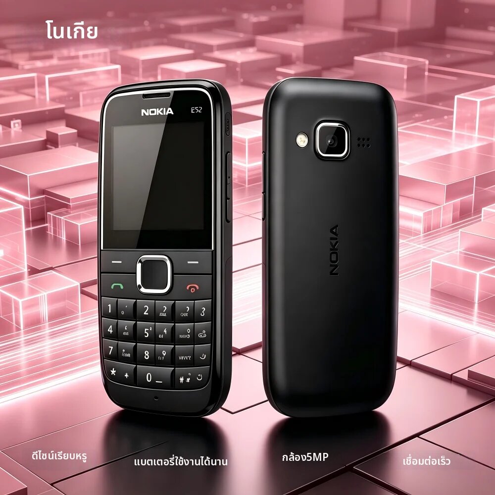 Nokia | โทรศัพท์มือถือ Nokia E52 3G แบบแท่งบางเฉียบ มีเวลาสแตนด์บายที่แข็งแกร่งเป็นพิเศษ ราคา 2,884 บาท*ส่งฟรี