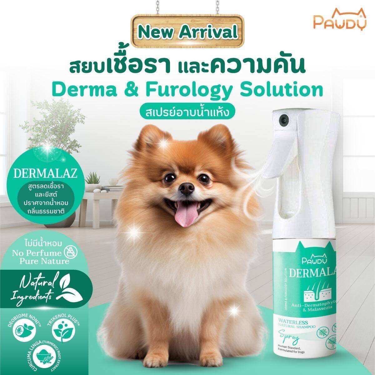 สเปรย์อาบแห้งสุนัข Pawdy สูตร Natural ลดเชื้อราและยีสต์ ลดอาการอักเสบของผิวหนัง ขนาด 150 ml. 1 ขวด - ยี่ห้อ Pawdy ราคา 335 บาท*ส่งฟรี