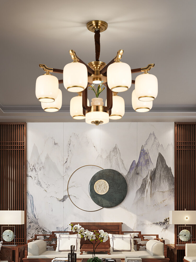 Dehocr | Luxury Brass New Chinese Style Large Chandelier ราคา 19,266 บาท*ส่งฟรี