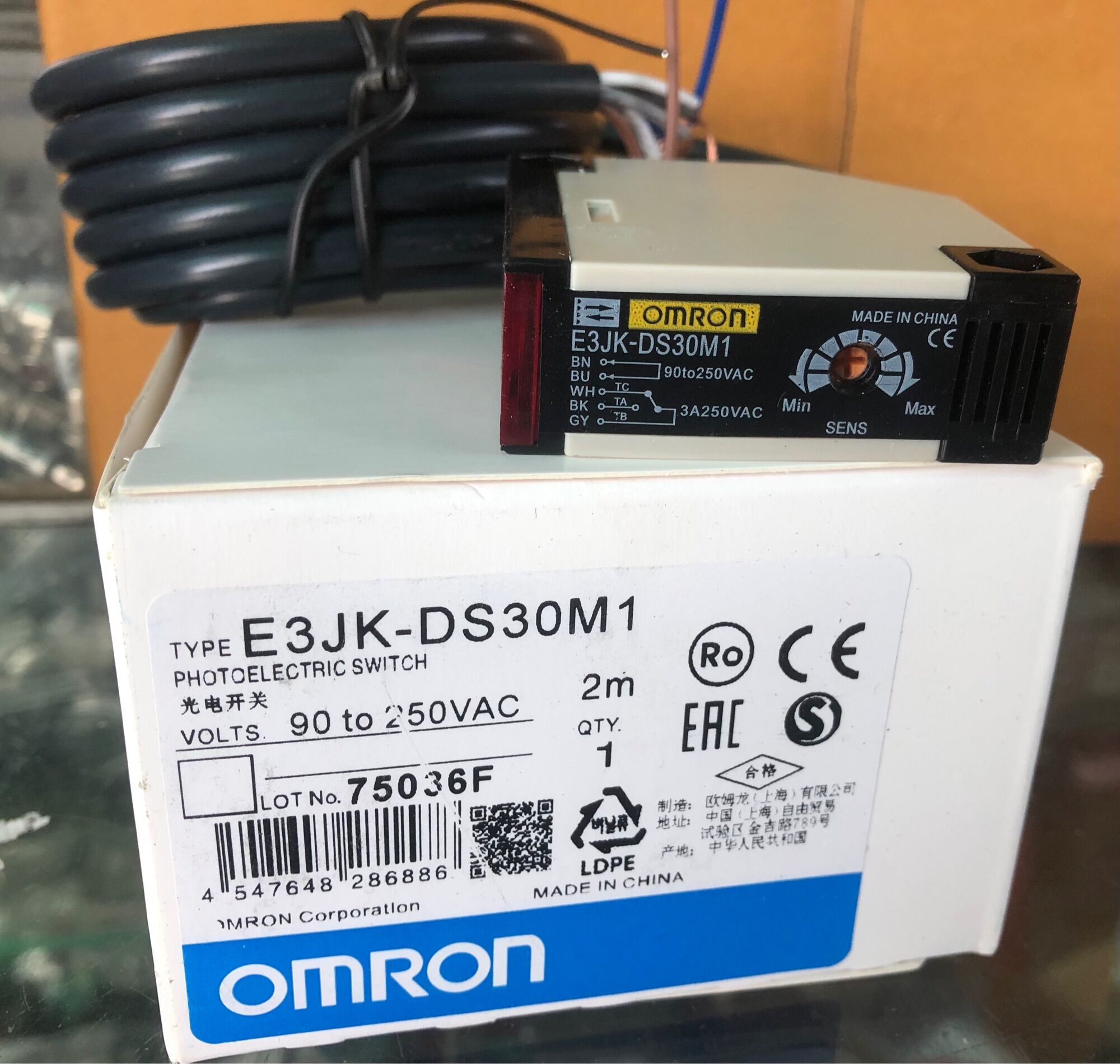 E3JK-DS30M1 90to 250vdc OMRON เซ็นเซอร์ รุ่นนี่ไม่มีแผ่นสะท้อน | Lazada ...
