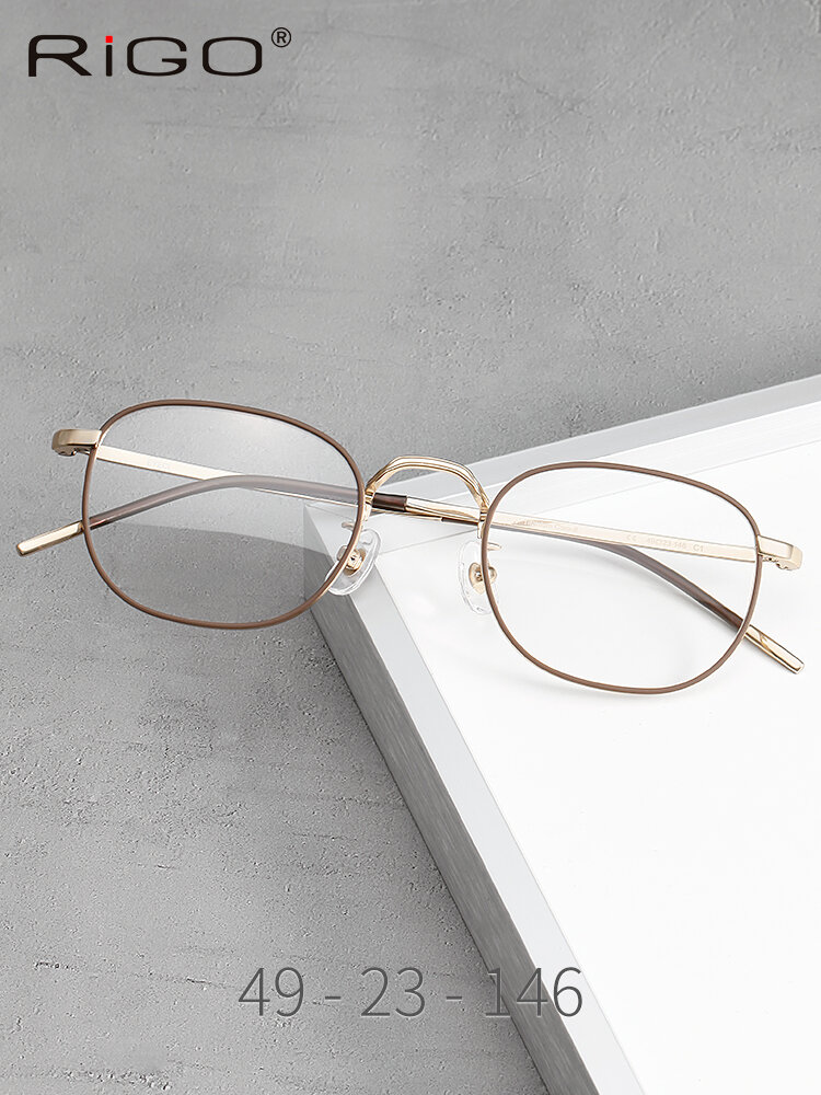 RIGO | Titanium Full-Rim Elliptical Eyeglasses Frame Fashion Dual-Color Lightweight Thin ราคา 7,164 บาท*ส่งฟรี