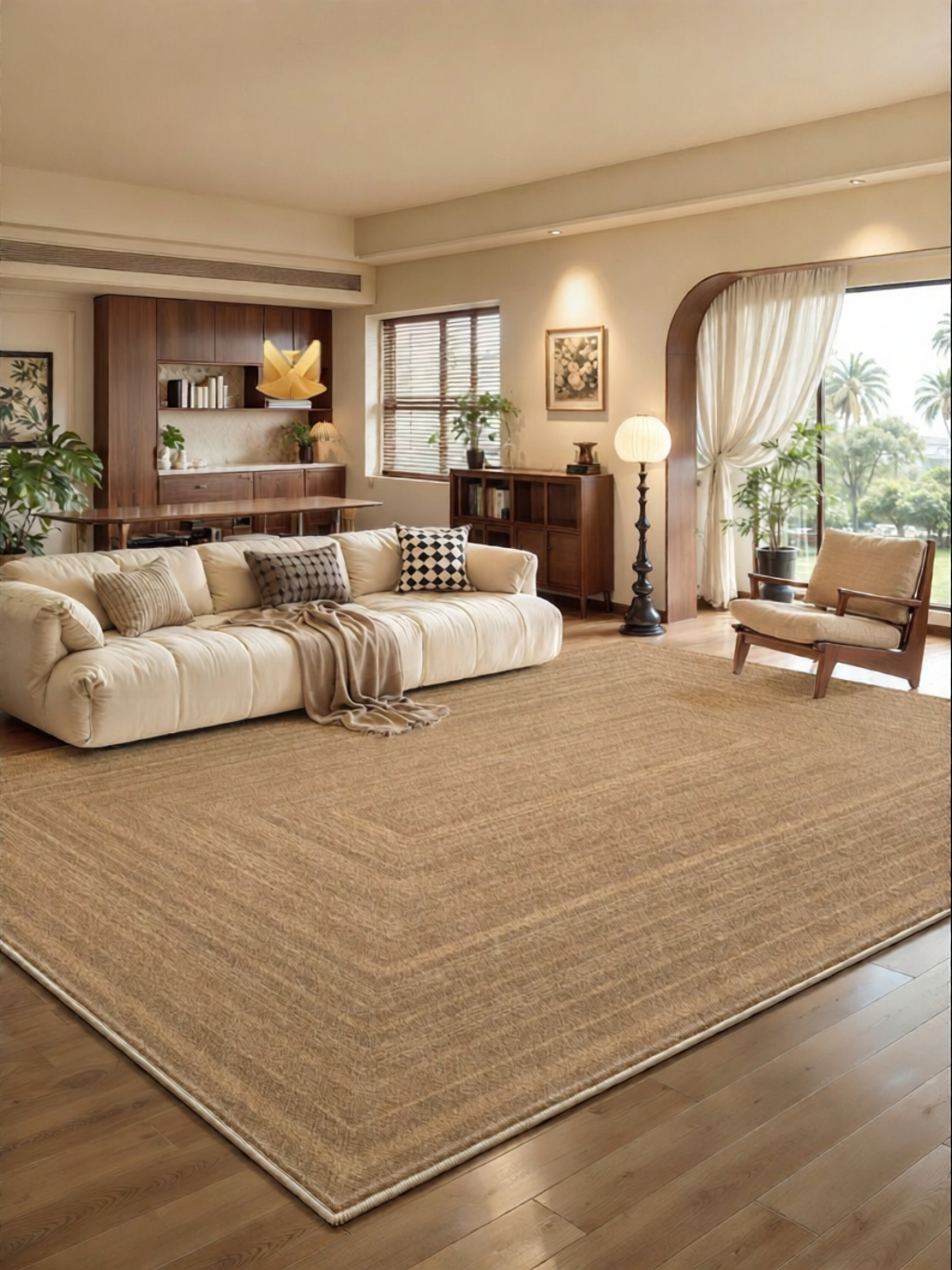 XINGLIANXIN | Retro Cream Style Living Room Rug Easy to Clean Waterproof Stain-resistant ราคา 5,745 บาท*ส่งฟรี