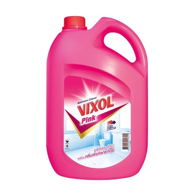 VIXOL วิกซอล น้ำยาล้างห้องน้ำ สำหรับคราบติดแน่น สีชมพู ขนาด3500 มล.ยกลัง 4 แกลลอน