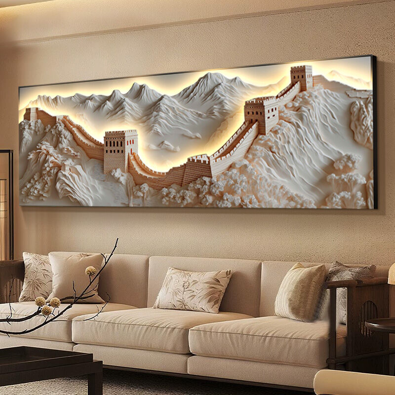 XIANGTUYIN | Living Room Decorative Painting High-end Sofa Background Wall Hanging Painting 3D Landscape Painting LED Mood Light Painting ราคา 4,084 บาท*ส่งฟรี