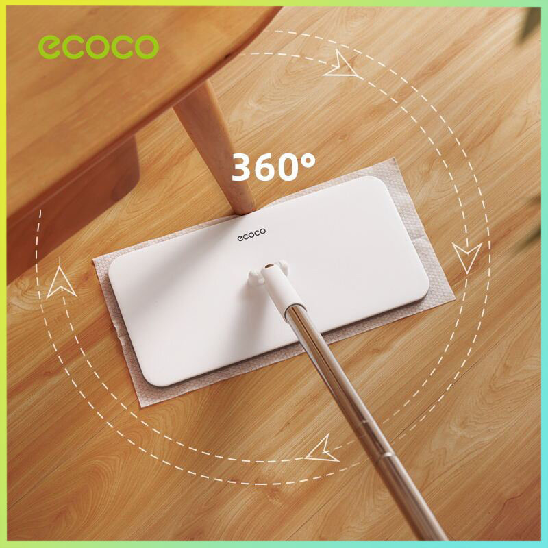 Ecoco Mop ไม้ถูพื้นแบบใช้แล้วทิ้งในครัวเรือน ไม่ต้องซักมือ แห้งและเปียก ไม้ถูพื้นขี้เกียจ ปัดฝุ่นแบบคู่ ไม้ถูพื้นแบบแบน ราคา 148 บาท*ส่งฟรี