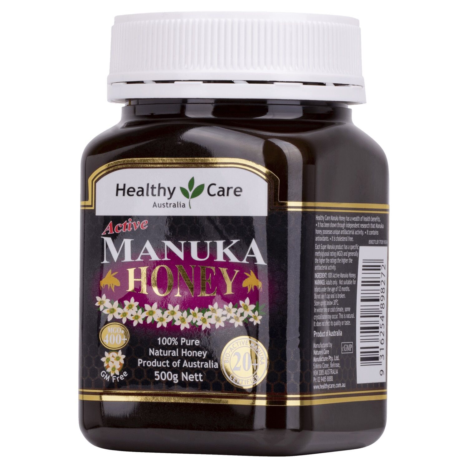 Healthy Care Manuka Honey Umf20+ Mgo 400+ 500g อาหารเสริมธรรมชาติสําหรับการสนับสนุน Helicobacter ราคา 1,671 บาท*ส่งฟรี