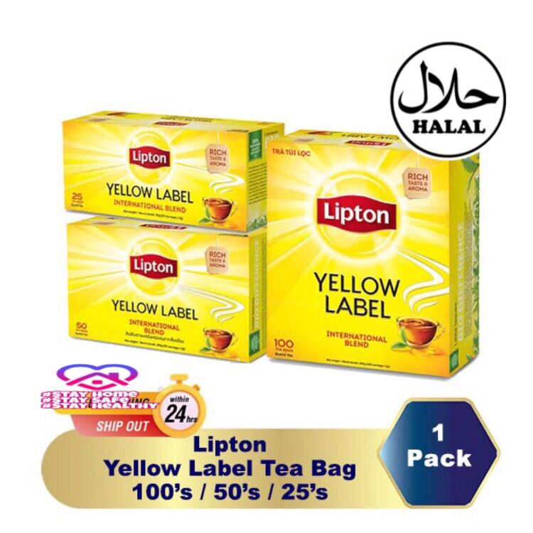 Lipton ชาลิปตัน Lipton Yellow Label ขนาด 25/50/100ซอง international blend ชาดำ rich taste & aroma ชาแท้ อินโด รสเข้มข้น รสดี ย่อมดี ด้วยใบสดคั้น ฮาลาล - Majelis Ulama Indonesia.  เพลิดเพลินกับรสชาติที่เป็นเอกลักษณ์ของเรา🇲🇨🇲🇾🇲🇨🇲🇾🇲🇨🇲🇾. 