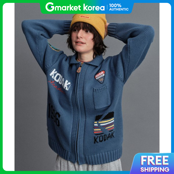 Kodak | K6123Lko11Blu Knit Sweater Sports Casual Gold Moment Archiving Zip-Up Jacket ราคา 8,012 บาท*ส่งฟรี