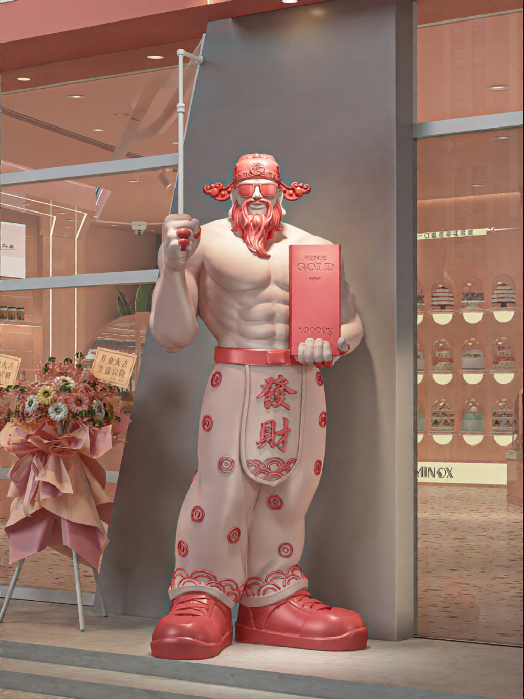RANCHUN | Large Standing Fortune God Decor for Restaurant Entrance Gift ราคา 15,928 บาท*ส่งฟรี